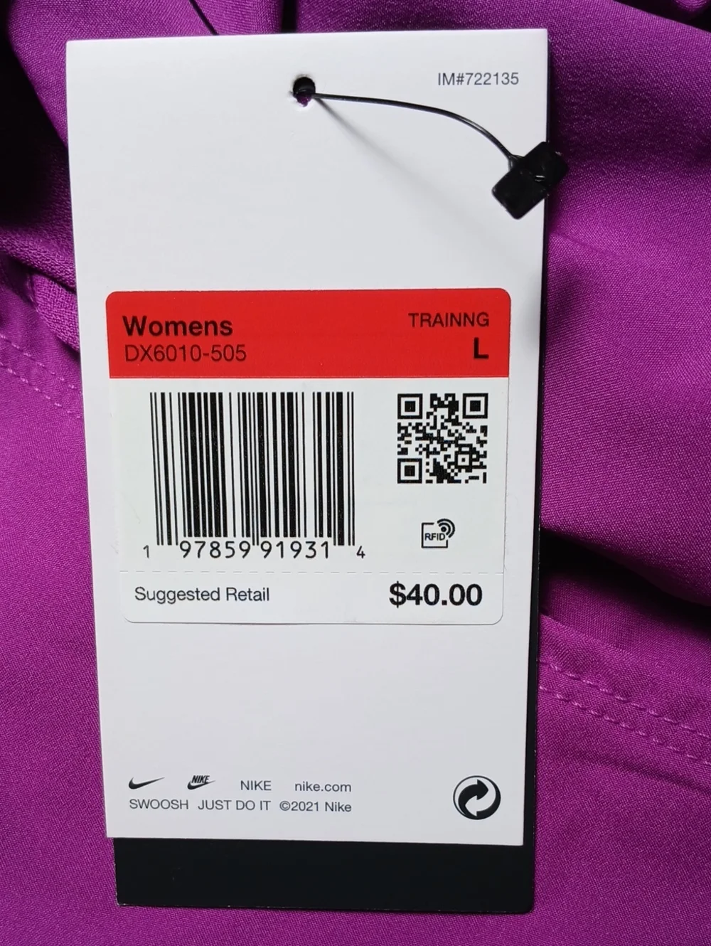 Nike Dri-Fit Running Shorts Loose Fit Purple Size Large NWT